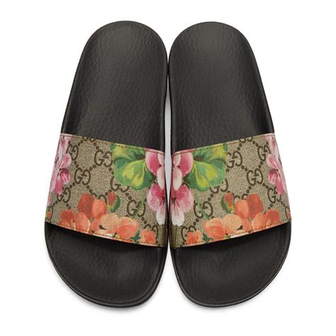 womens gucci slides floral|gucci floral slides size 8.